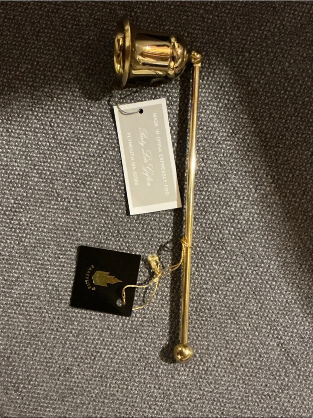 PartyLite Gold Candle Snuffer with Long Handle and Bell Head - Picture 2 of 3